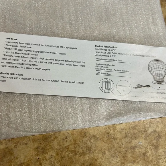 Mermaid LED Night Light with Black Base - Picture 6 of 6